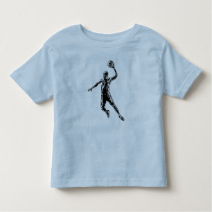 Basketball Player Slam Dunk Dark Design Toddler T-Shirt