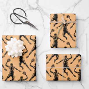 Basketball Player Slam Dunk Dark Design Wrapping Paper Sheet