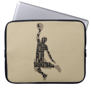 Basketball player slam dunk laptop sleeve