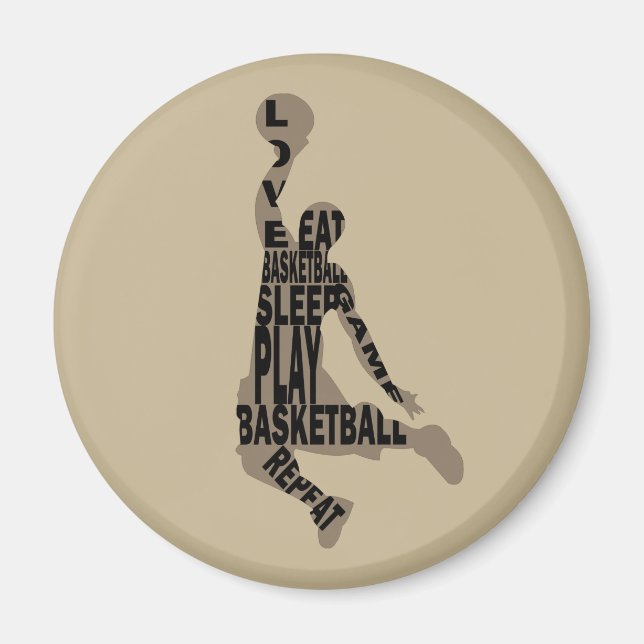 Basketball player slam dunk magnet (Front)