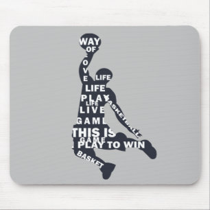 Basketball player slam dunk mouse pad