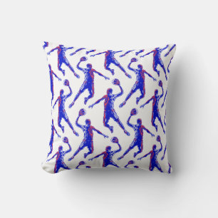 Basketball Player Slam Dunk, Red and Blue Design Cushion