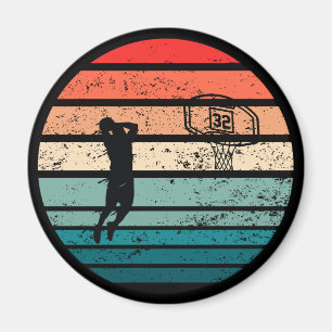 Basketball player slam dunk vintage retro sunset magnet