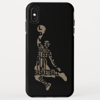 Basketball player slam dunk with full body text