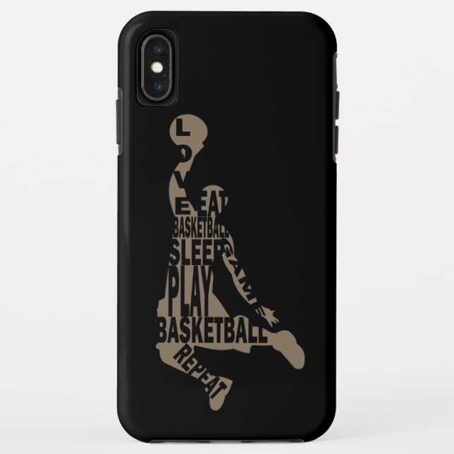 Basketball player slam dunk with full body text Case-Mate iPhone case (Back)