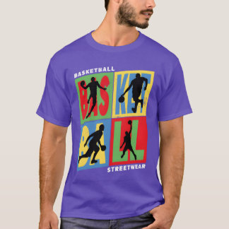 Basketball Player Sports Fan Dunking Vintage Retro T-Shirt