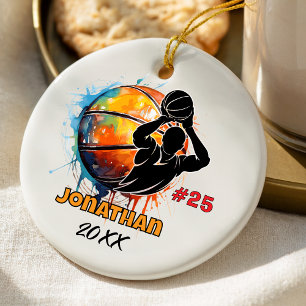 basketball player sports team customisable ceramic ornament