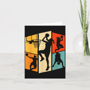 Basketball Player Team Vintage Silhouette Design Card