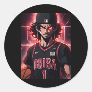 Basketball Player Top Classic Round Sticker