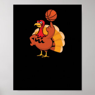 Basketball Player Turkey Day Funny Thanksgiving Sp Poster