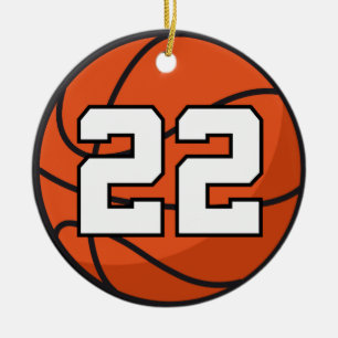 Basketball Player Uniform Number 22 Gift Idea Ceramic Tree Decoration