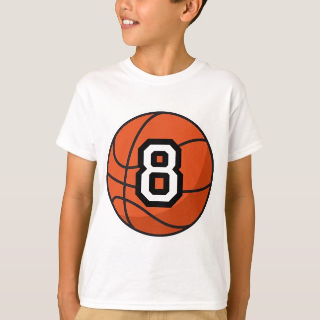 Basketball Player Uniform Number 8 Gift T-Shirt (Front)