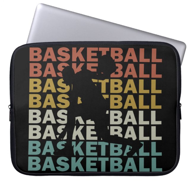 Basketball player vintage laptop sleeve (Front)