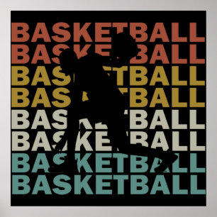basketball player vintage retro design poster