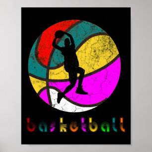 Basketball Player Vintage Retro Gift Poster