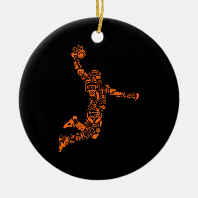 Basketball Player Vintage Sports Athlete Ceramic Ornament (Front)