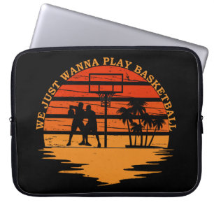 Basketball player vintage sunset laptop sleeve