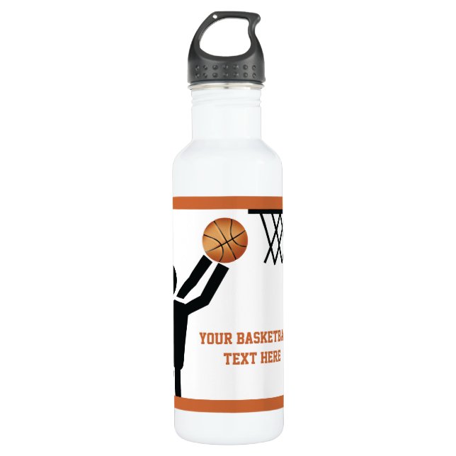 Basketball player with ball custom 710 ml water bottle (Front)