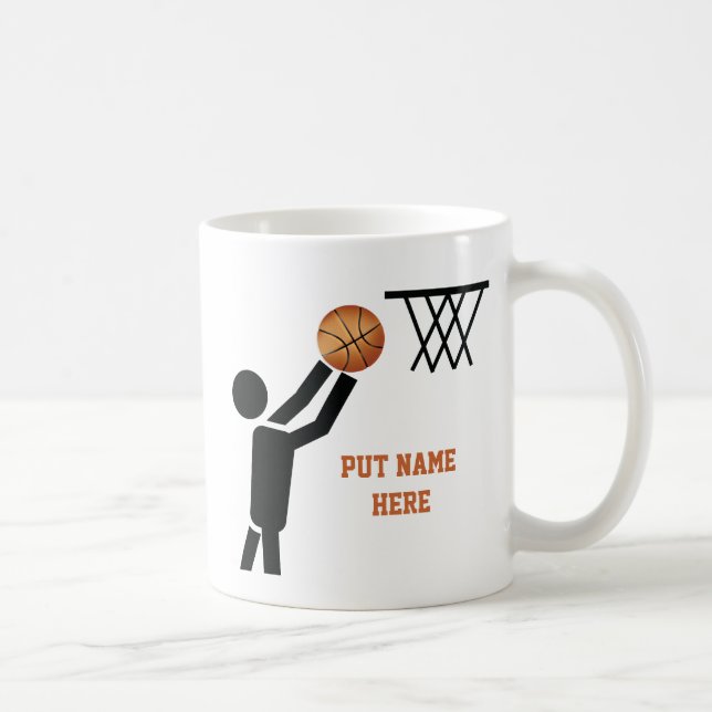 Basketball player with ball custom coffee mug (Right)