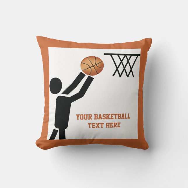 Basketball player with ball custom cushion (Front)