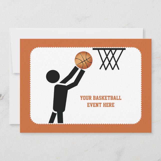 Basketball player with ball custom invitation (Front)