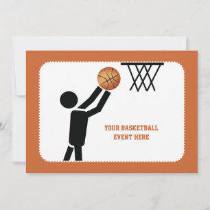 Basketball player with ball custom invitation