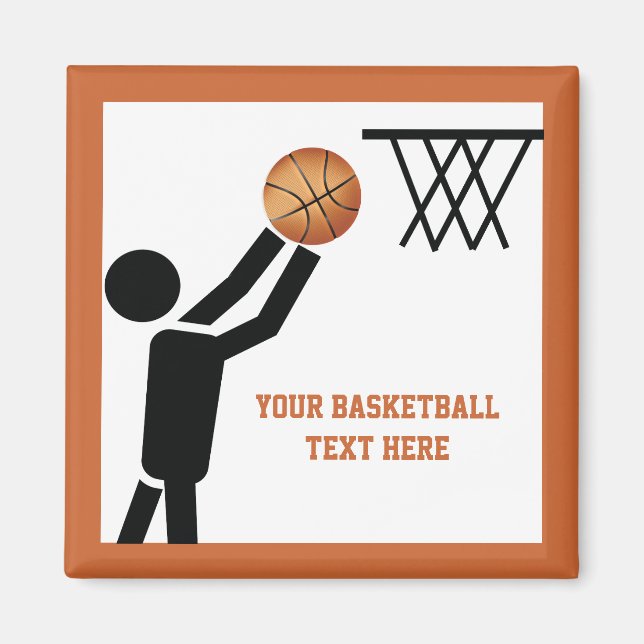 Basketball player with ball custom magnet (Front)