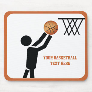 Basketball player with ball custom mouse pad