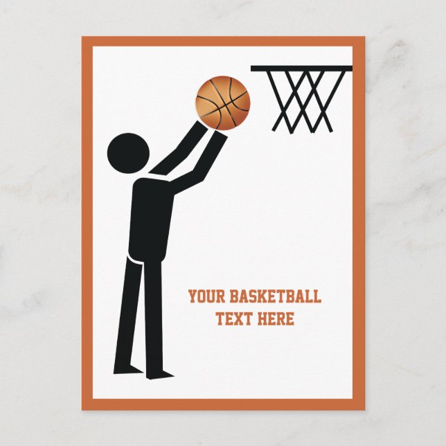 Basketball player with ball custom postcard (Front)