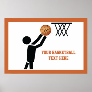 Basketball player with ball custom poster