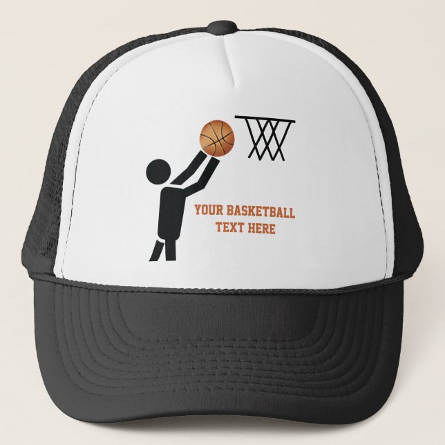 Basketball player with ball custom trucker hat (Front)