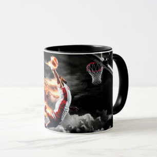 Basketball Player with on Fire Slam Dunk #5 Mug