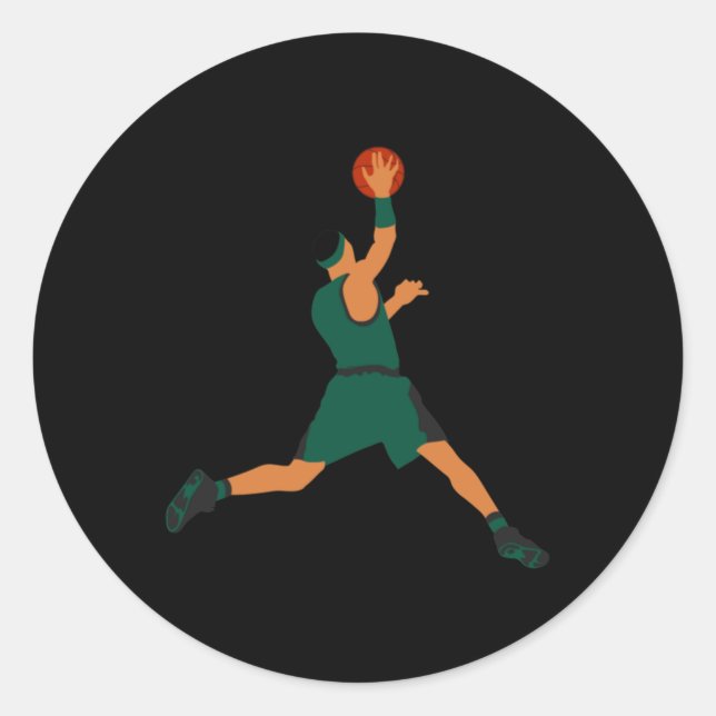 Basketball Players (2)  Classic Round Sticker (Front)