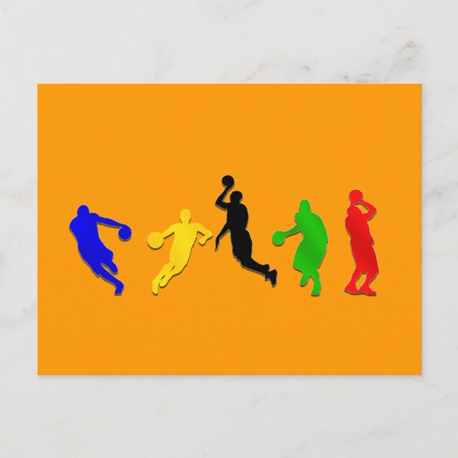 Basketball players hoops   basketball postcard (Front)