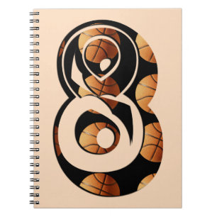 Basketball Players Number Eight With Basketballs, Notebook