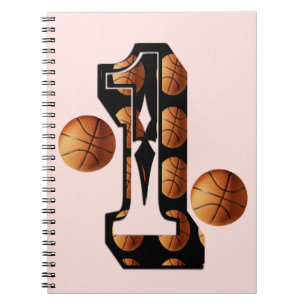 Basketball Players Number One With Basketballs, Notebook