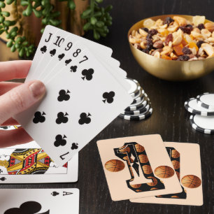 Basketball Players Number One With Basketballs, Playing Cards