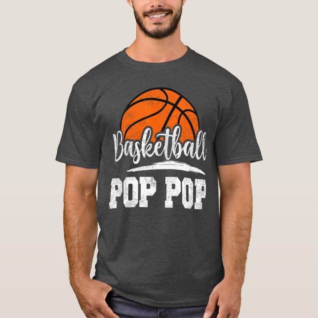Basketball Pop Pop Basketball Player Game Day Fath T-Shirt (Front)