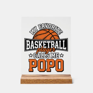 Basketball Popo Funny Vintage Sports Design_1 Acrylic Sign