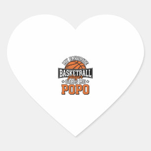 Basketball Popo Funny Vintage Sports Design_1 Heart Sticker