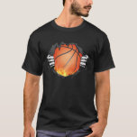 Basketball Power Burning Flames Sports Lover T-Shirt<br><div class="desc">Basketball Power Burning Flames Sports Lover. Basketball Play and Basketball Fan.</div>
