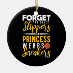Basketball Princess Wears Sneakers Ceramic Ornament