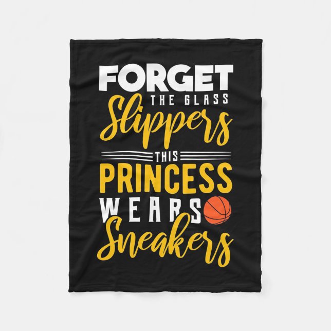 Basketball Princess Wears Sneakers Fleece Blanket (Front)