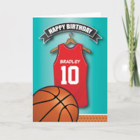 Basketball Red Jersey Sports Custom Birthday