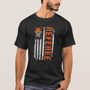 Basketball Referee American Flag Sports Officials T-Shirt