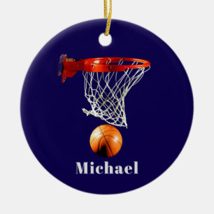 Basketball Replace with Your Name Ceramic Ornament