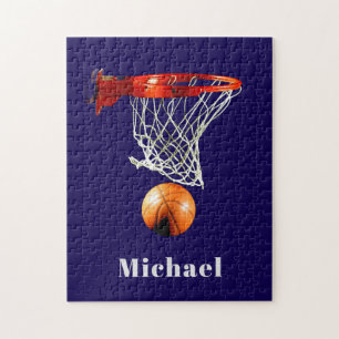 Basketball Replace with Your Name Jigsaw Puzzle