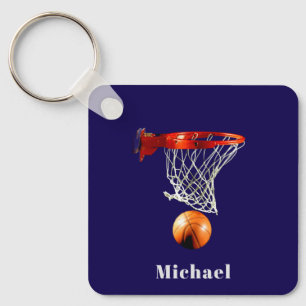 Basketball Replace with Your Name Key Ring