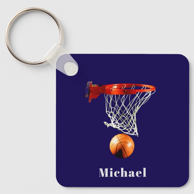 Basketball Replace with Your Name Key Ring (Front)