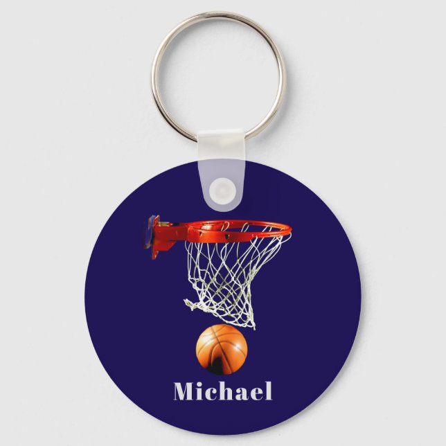 Basketball Replace with Your Name Key Ring (Front)